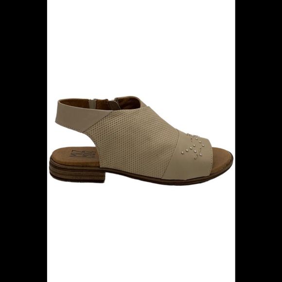 Miz Mooz Leather Wide Width Side-Zip Sandal Darcie Cream - Wide - Picture 1 of 5